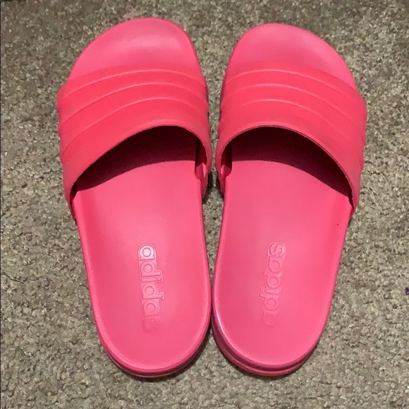 adidas hot pink slides